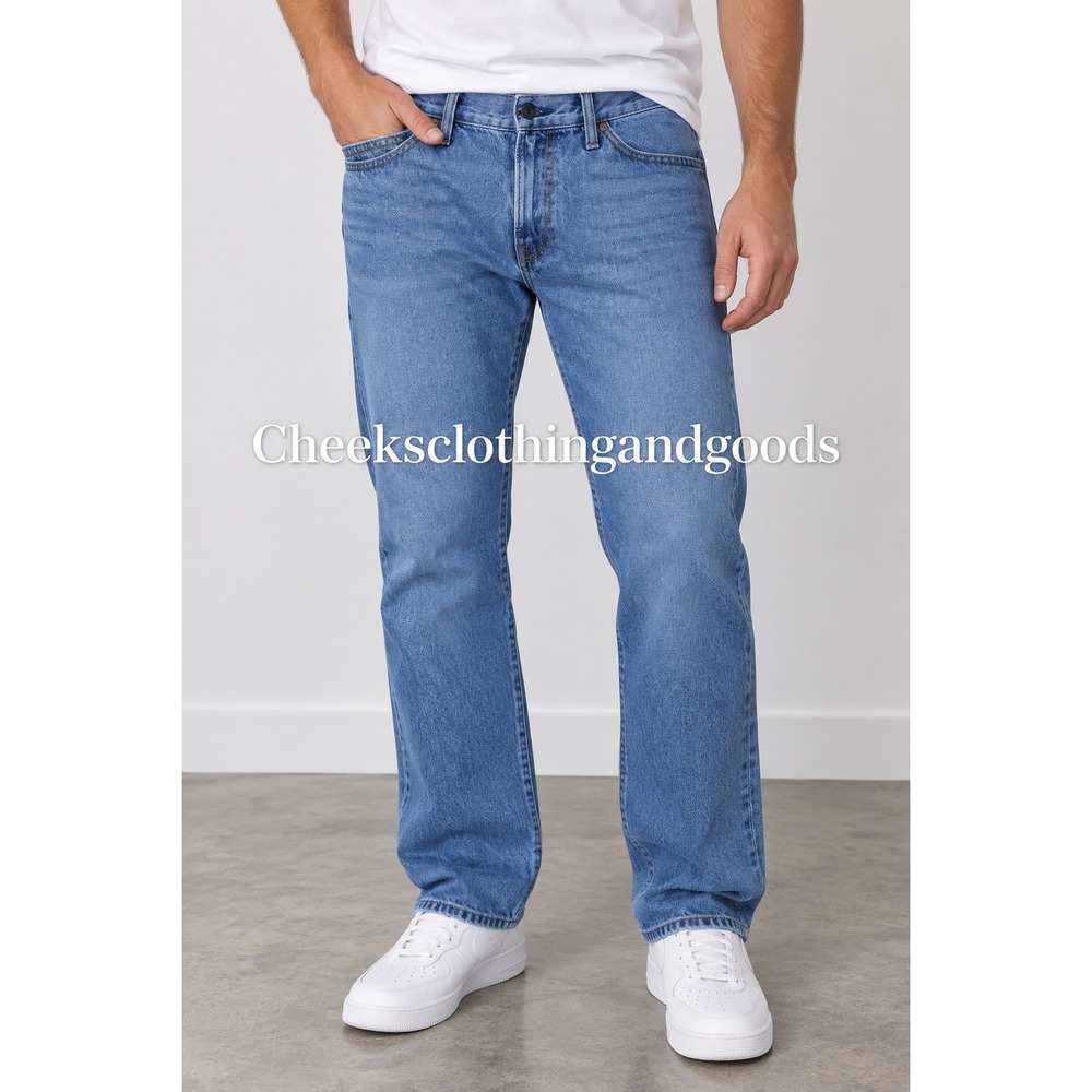 Gap Relaxed Jeans Mens 34x30 Medium Wash Blue Cotton Denim Straight Leg